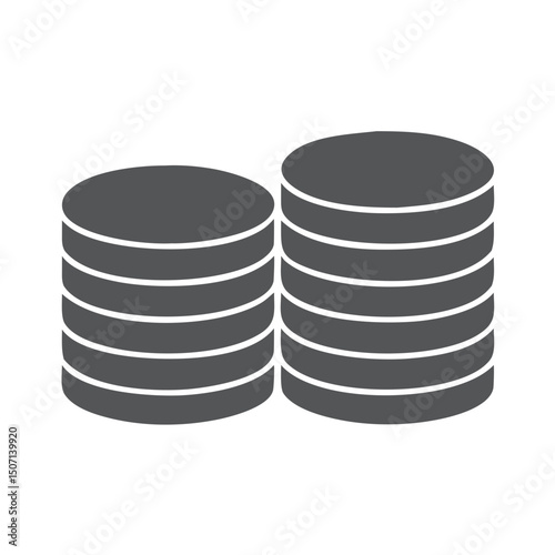 Stacked Coins Icon for Finance and Data

