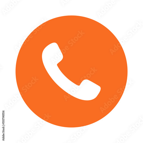 Orange Phone Call Icon
