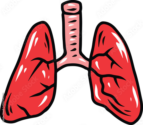 human lungs illustration hand drawing