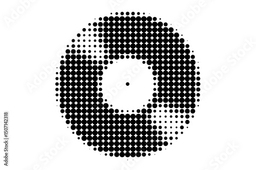 Halftone Vinyl Record Grooves Abstract Art