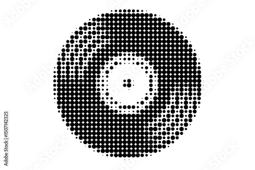 Abstract Halftone Vinyl Record Design