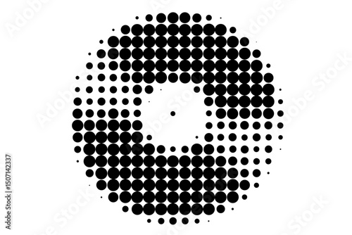 Halftone Circle Dots Radial Gradient Pattern