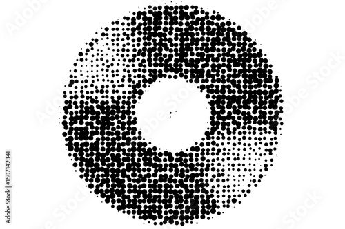 Halftone Vinyl Record Design Black Dots