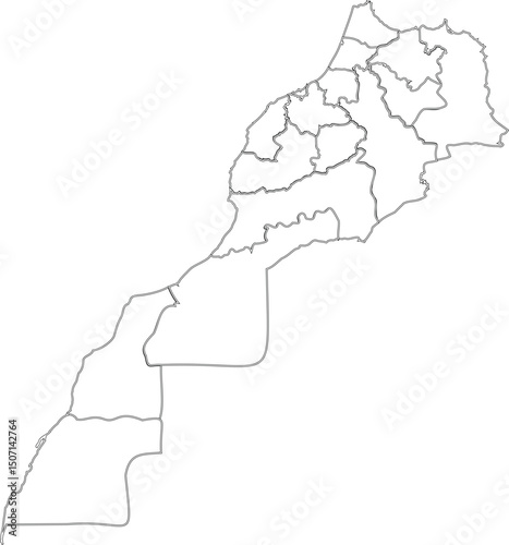 Outline Map of Morocco 