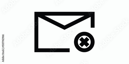Failed email symbol icon in outline style. Message and email symbols with conditions. Vector