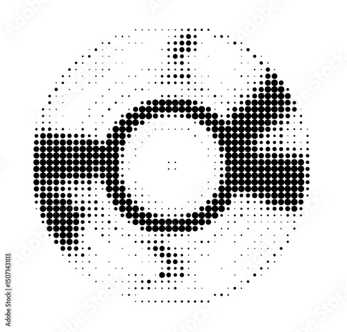 Halftone Vinyl Record Abstract Dot Design