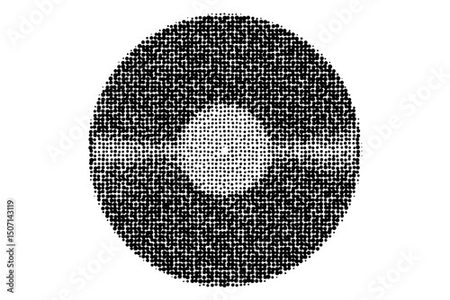 Abstract Halftone Circle Pattern Black Dots