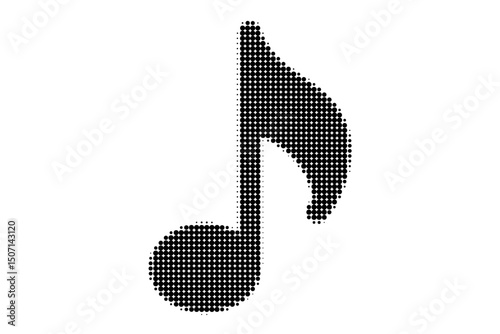 Halftone Musical Note Black Dot Pattern