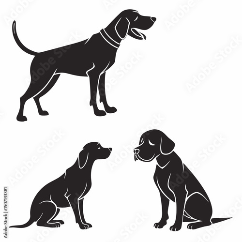 Collection of dog silhouette vector art for pet lovers and animal enthusiasts with various breeds