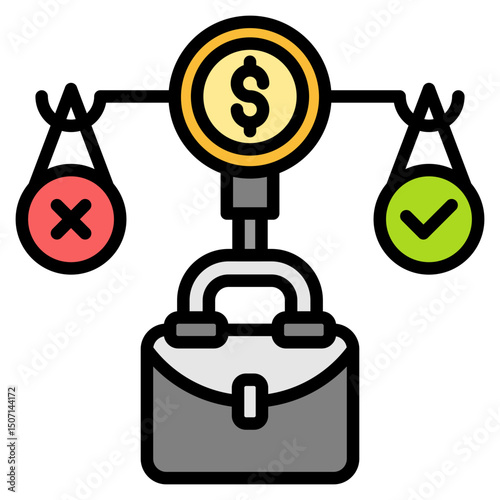 Business outline color icon