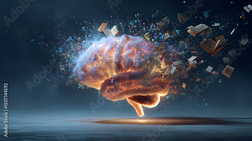 Exploding Brain of Ideas and Knowledge