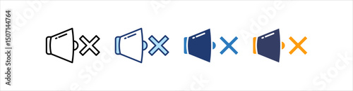Mute Icon Set Multiple Style Collection