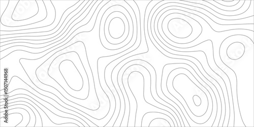 Seamless topographic wavy lines design. gray flowing curve lines on white background. abstract elevation inspired terrain pattern with fluid continuous contour lines.	