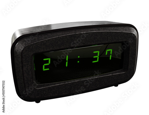 Digital LCD Travel Alarm Clock isolated on white