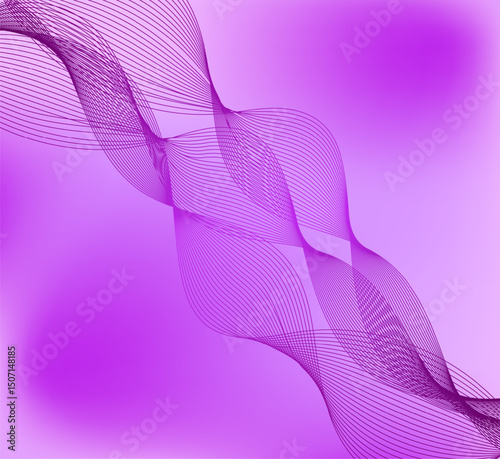 Purple Abstract Wave Background with Flowing Lines and Gradient