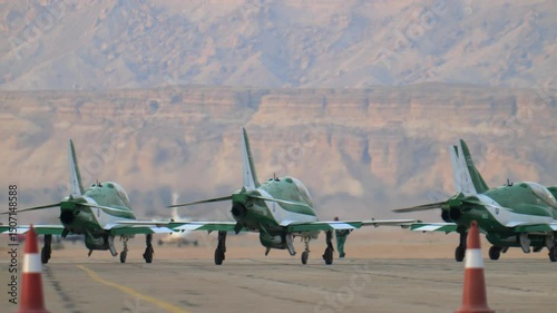 Saudi Hawks jets lined up for the National Avia Show in KSA