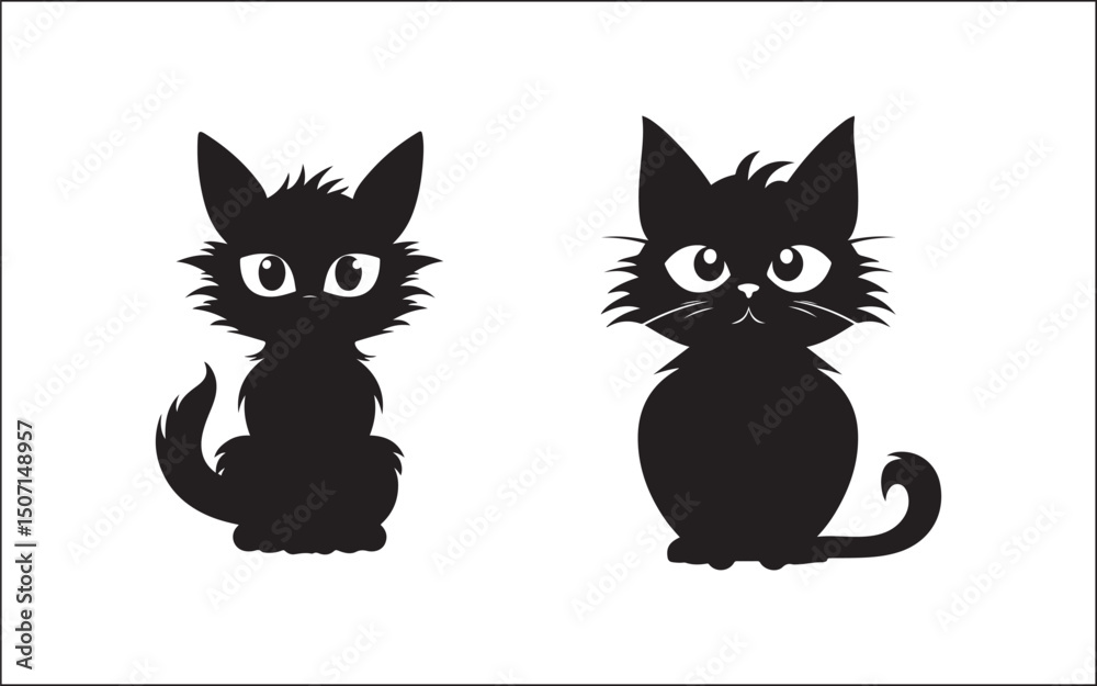Fototapeta premium halloween black and white cats