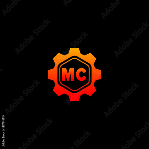 MC Initials Tech Logo Vector Art  Icons  and Graphics