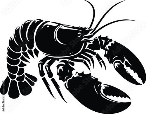 Lobster vector silhouette illustration isolated on a white background