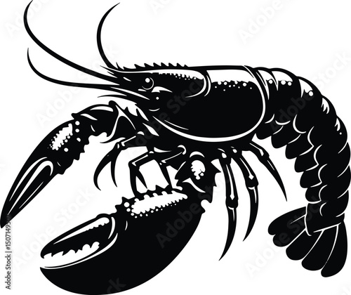 Lobster vector silhouette illustration isolated on a white background