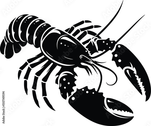 Lobster vector silhouette illustration isolated on a white background