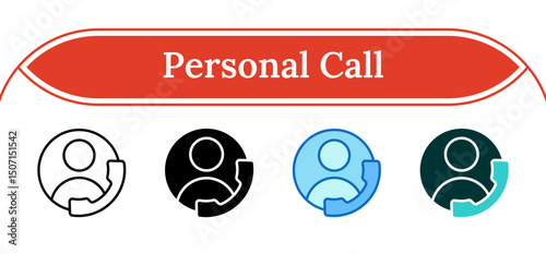 Personal Call - Multi Style Outline, Glyph Silhouette, Blue, Dual Tone Icon - User profile with phone, indicating direct customer or personal communication