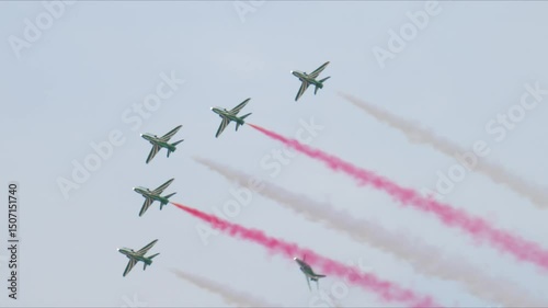 Saudi Hawks Aerobatic Performance in Formation photo