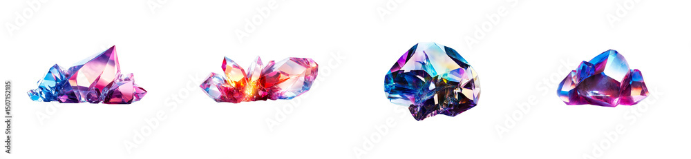 Sparkling Crystal Gems Assortment Isolated, cut out transparent Sparkling Crystal Gems Assortment Isolated, cut out transparent