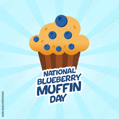 Vector graphic of National Blueberry Muffin Day for National Blueberry Muffin Day celebration.