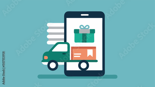 Delivery Icon A smartphone displaying a delivery icon with a truck and parcel indicating fast shipping options for Black Friday purchases.