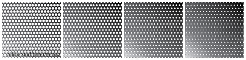 vector seamless perforated metal plate in four variations