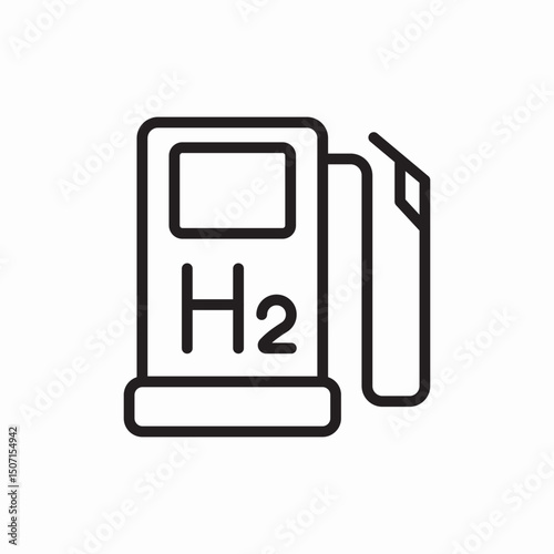 Hydrogen fuel dispenser icon vector sign