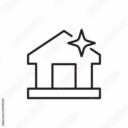 Clean house home icon vector sign