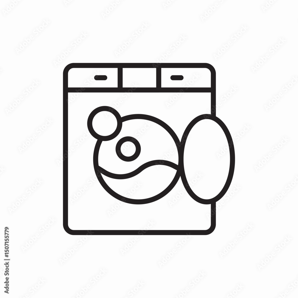 Washing machine laundry icon vector sign