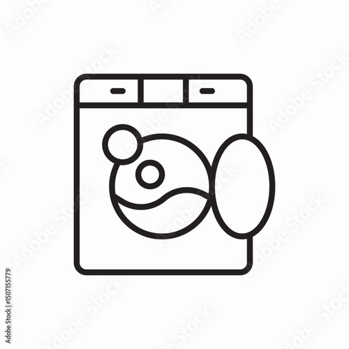 Washing machine laundry icon vector sign