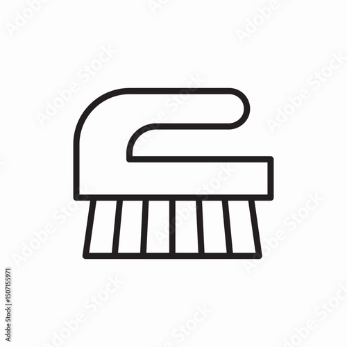 Cleaning brush hygiene icon vector sign