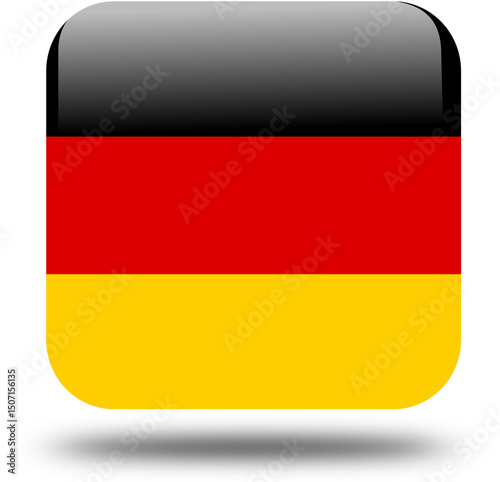 Free Download germany Flag – 3D Square Icon Style with Drop Shadow, High Resolution PNG - GFXLoad