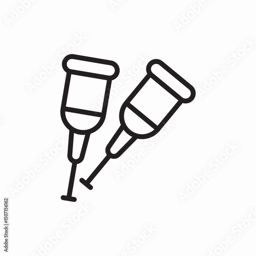 crutches icon vector sign