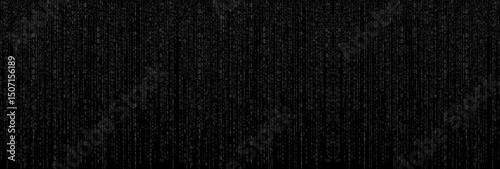 Matrix binary code background with digital rain effect. Ideal for cyberpunk themes, tech designs, hacking or coding visuals, sci-fi and digital interfaces. Vector illustration.
