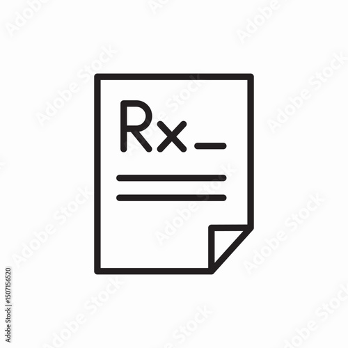 Medical prescription rx form icon vector sign