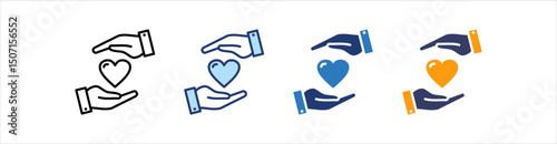 Charity Icon Set Multiple Style Collection