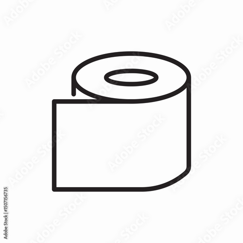 Toilet paper bathroom hygiene icon vector sign
