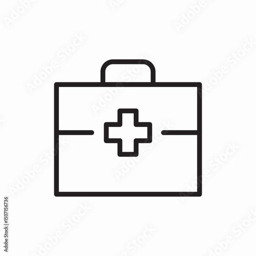 First aid kit medical emergency icon vector sign