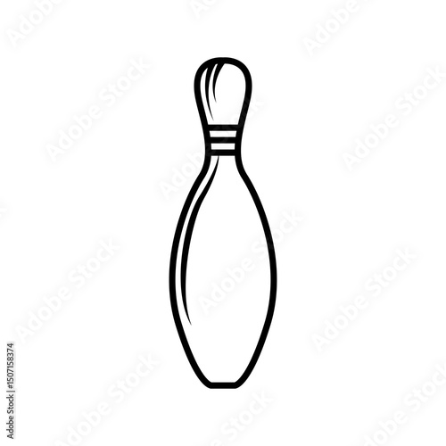 bowling pin line icon vector