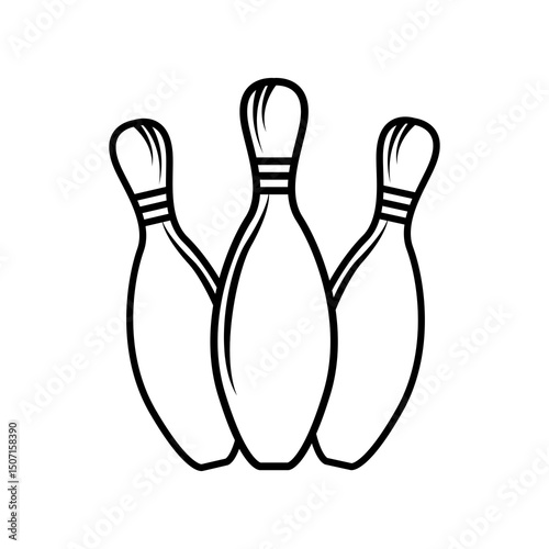 bowling pin line icon vector