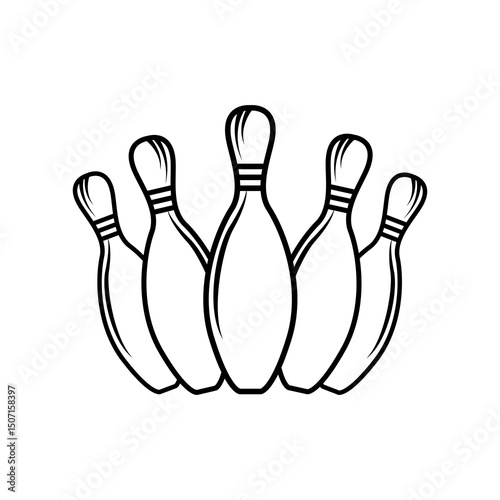bowling pin line icon vector