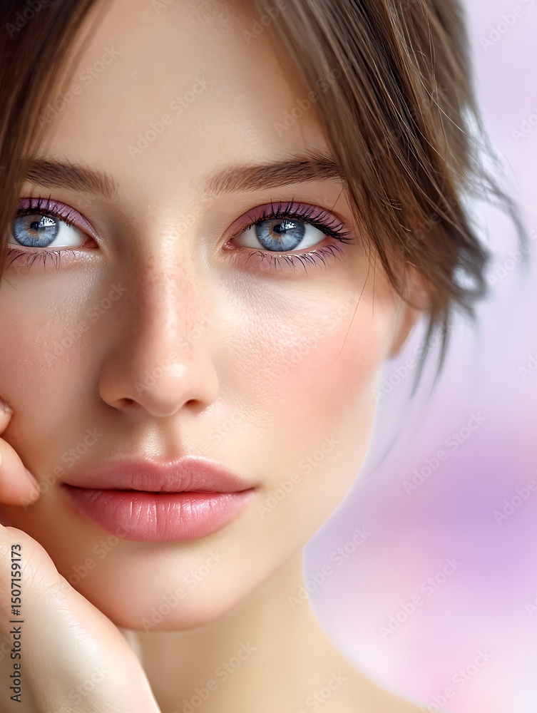 The portrait of the beautiful woman with amazing blue eyes The portrait of the beautiful woman with amazing blue eyes