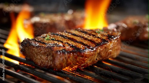 grilled beef steak on background