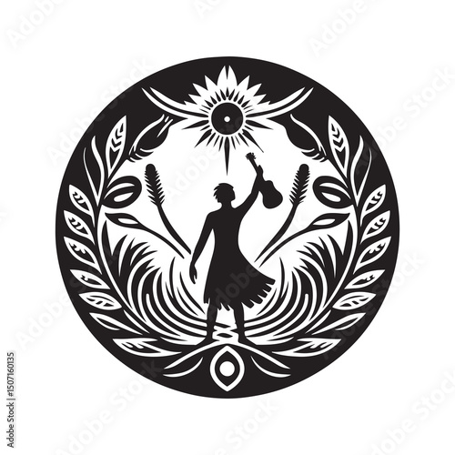 NAIDOC WEEK  Silhouette Vector Illustration, Solid White Background.