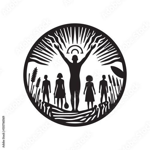 NAIDOC WEEK  Silhouette Vector Illustration, Solid White Background.